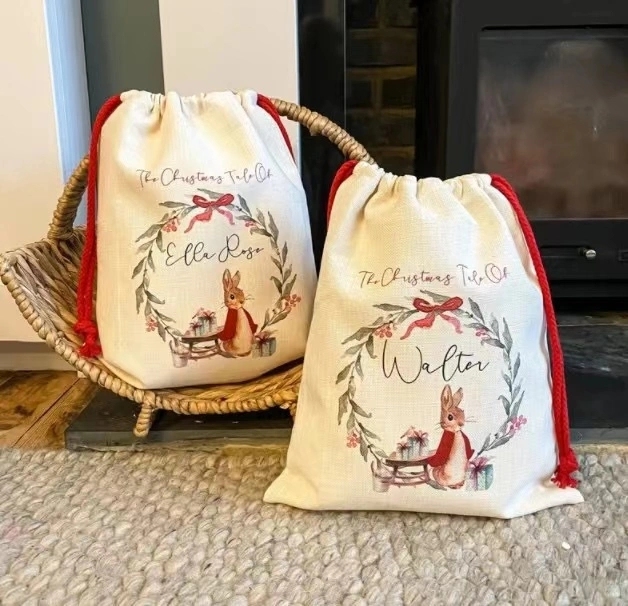 15.4*10.6 inch Sublimation Santa Bags Shipped From China By Express