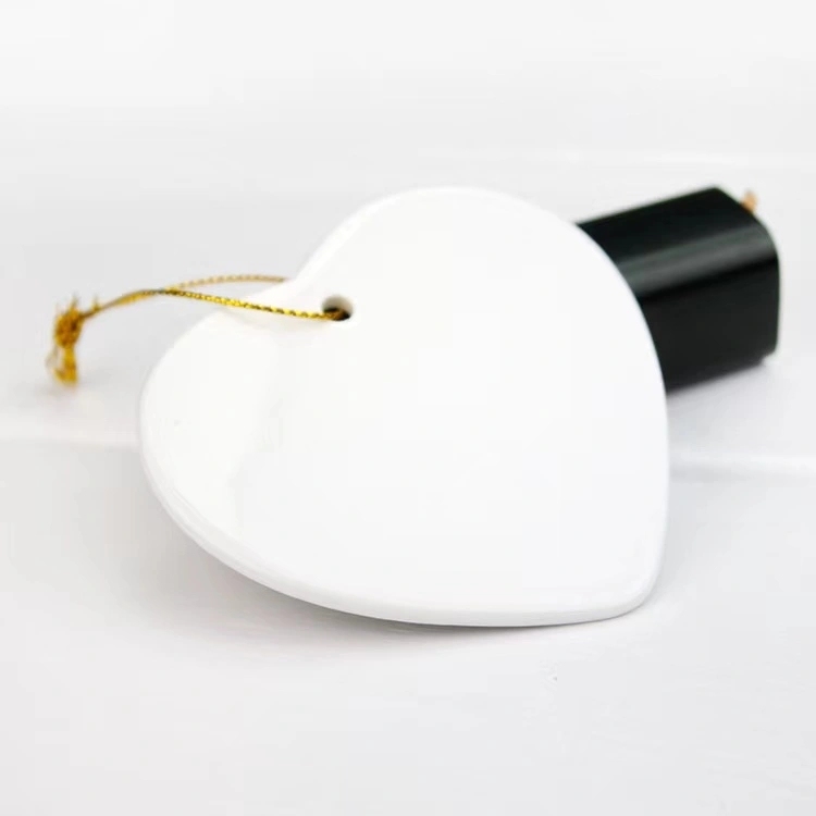 3 inch White Sublimation Ceramic Material Santa Ornaments Different Shapes Shipped From China By Air