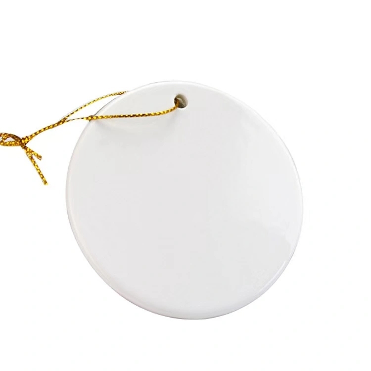 3 inch White Sublimation Ceramic Material Santa Ornaments Different Shapes Shipped From China By Air