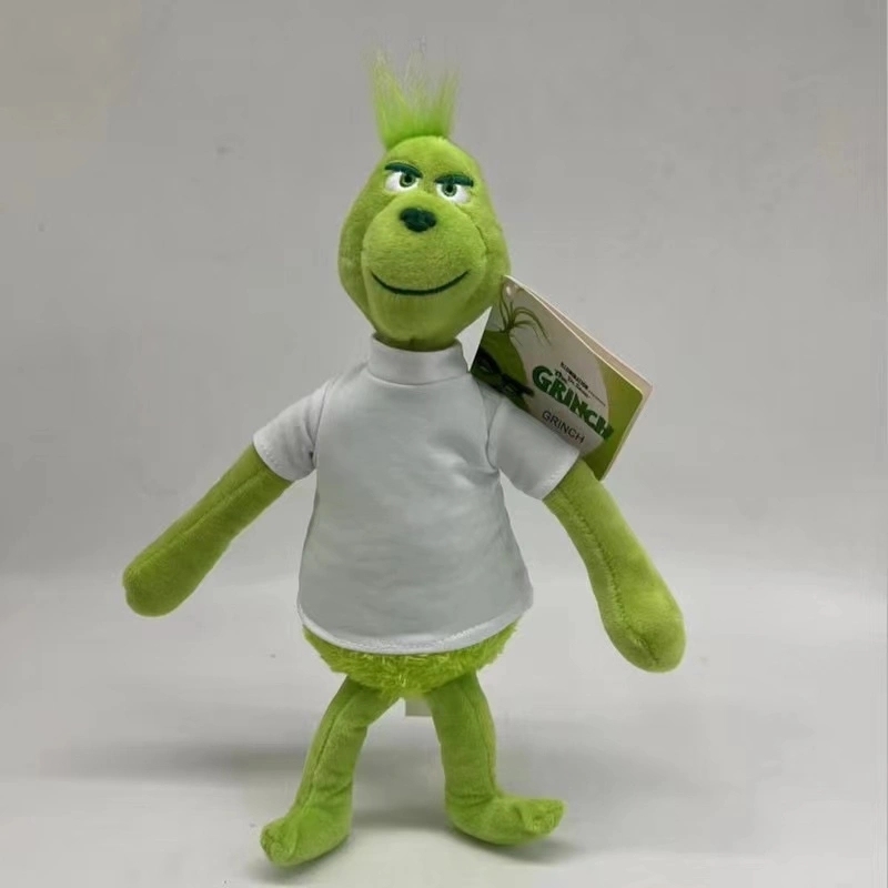 Sublimation Shirts Green Grinch Children's Cartoon Action Figure Doll Shipped From China By Air
