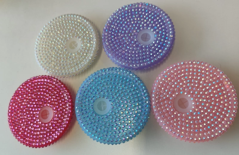 Colored Rhinestones plastic lids for 160Z glass cups