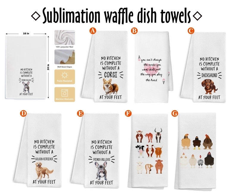 Chinese Warehouse Sublimation Waffle Dish Towels