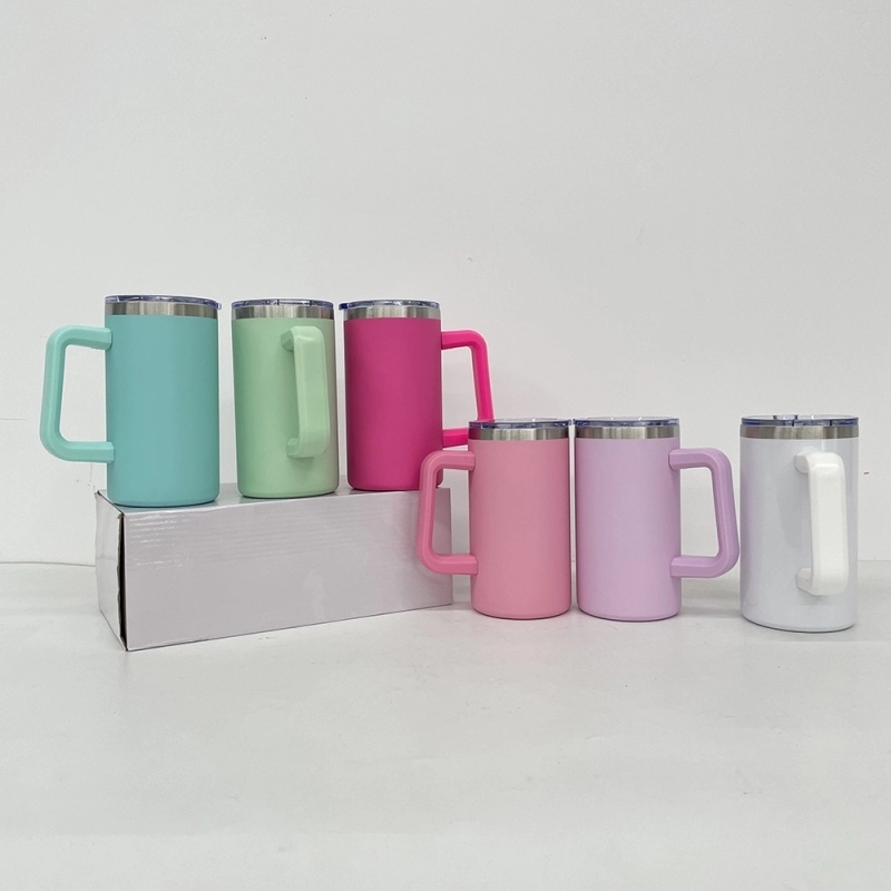20 Pack USA Warehouse Blank Sublimation 20oz Coffee Mugs with Removable Plastic Handle