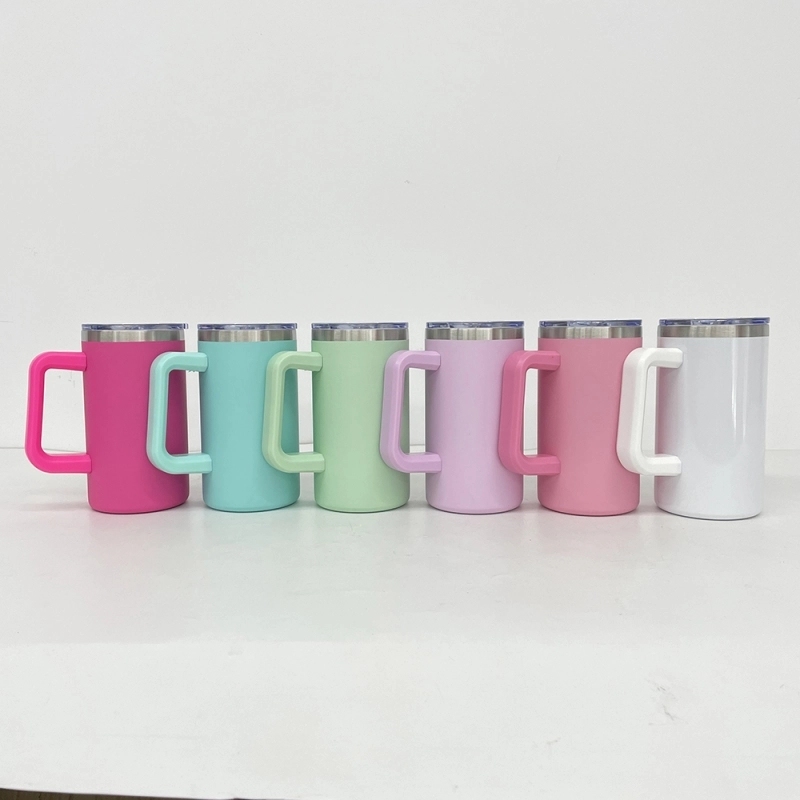 20 Pack USA Warehouse Blank Sublimation 20oz Coffee Mugs with Removable Plastic Handle