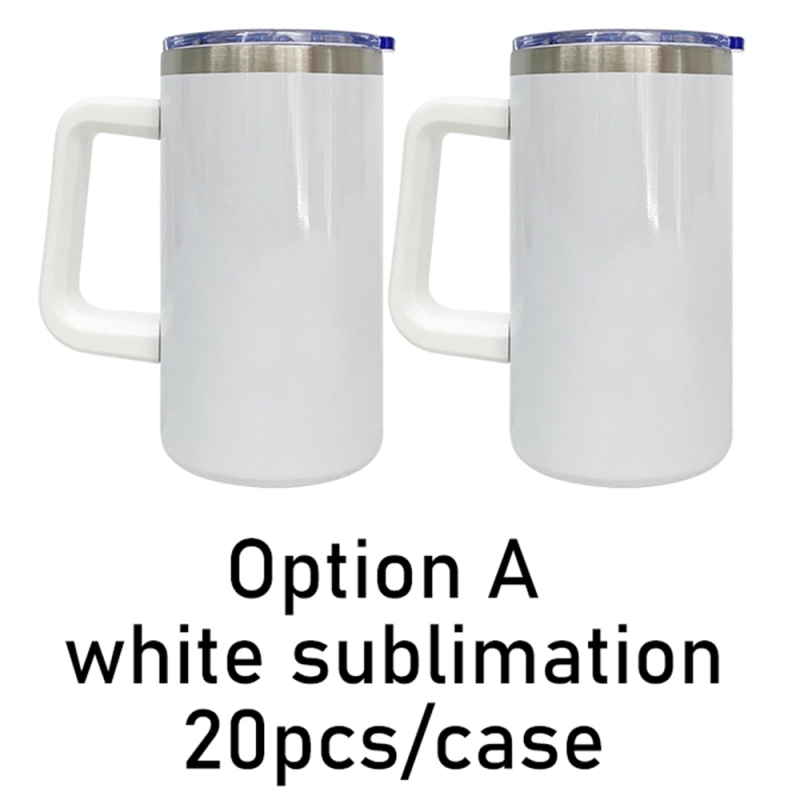 20 Pack USA Warehouse Blank Sublimation 20oz Coffee Mugs with Removable Plastic Handle