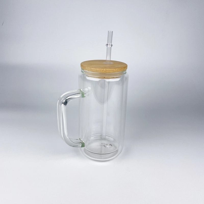 25 Pack USA Warehouse 15oz Double Wall Glass Mug With Pre-drilled Hole and Plug For Snow Globe DIY