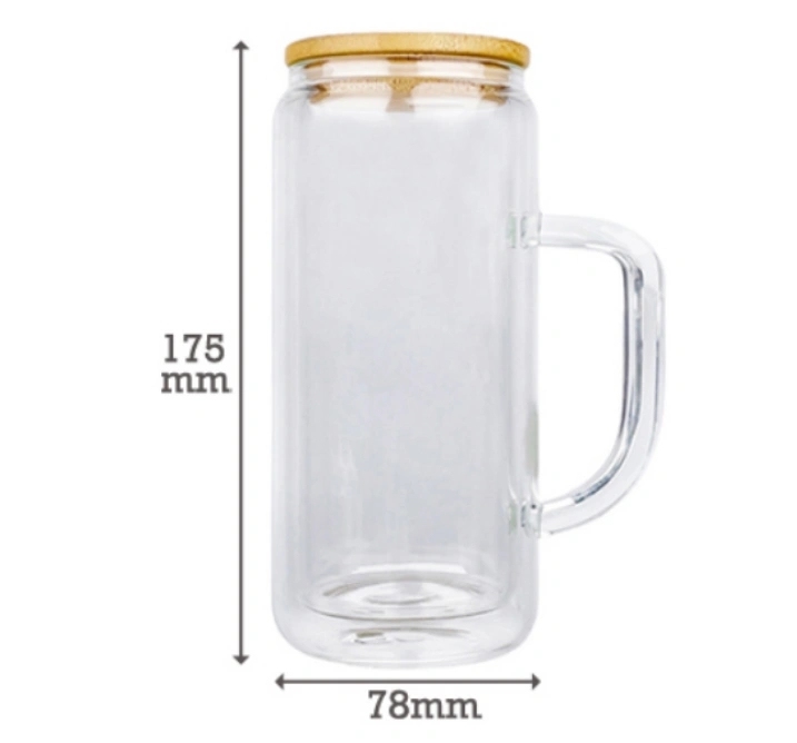 25 Pack USA Warehouse 15oz Double Wall Glass Mug With Pre-drilled Hole and Plug For Snow Globe DIY