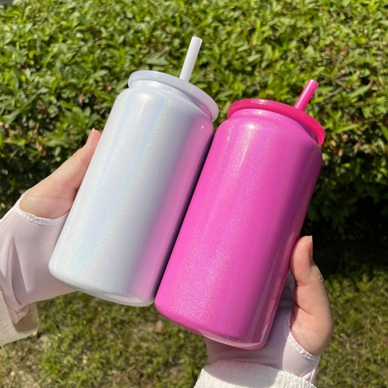 25 Pack USA Warehouse 16oz Vacuum Insulated Shimmer Stainless Steel Can for Sublimation