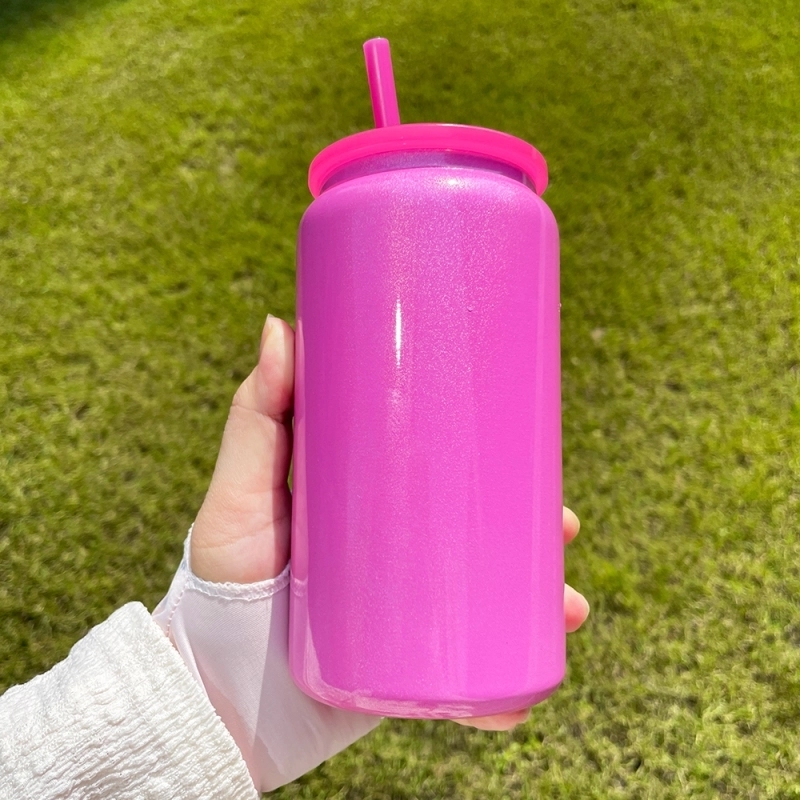 25 Pack USA Warehouse 16oz Vacuum Insulated Shimmer Stainless Steel Can for Sublimation