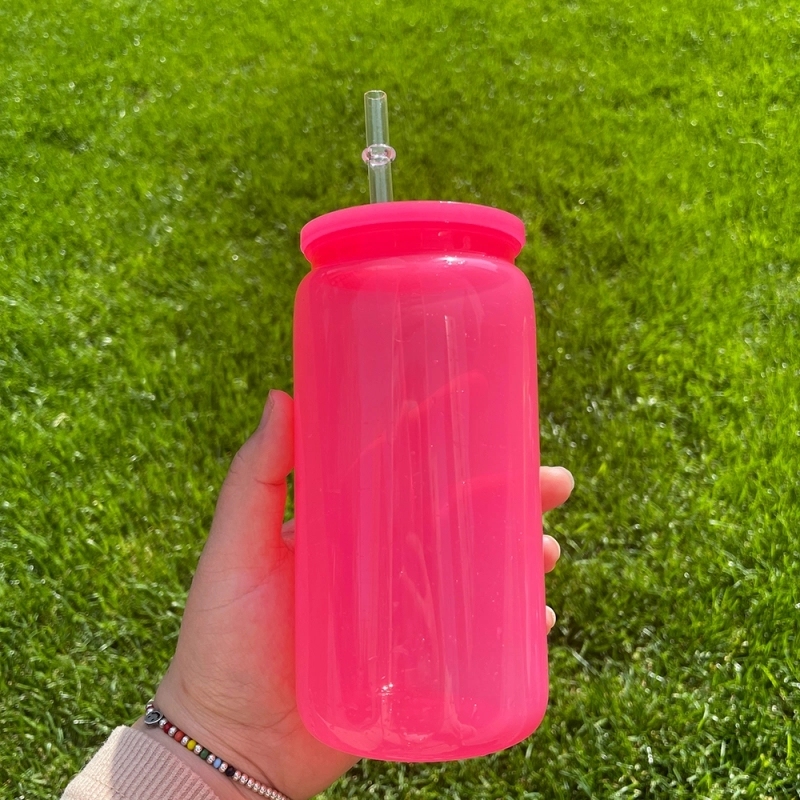 50 Pack USA Warehouse Macaron Colored Plastic Cup for Uv Dtf Wraps and Vinyl Same Shape As 16oz Glass Can