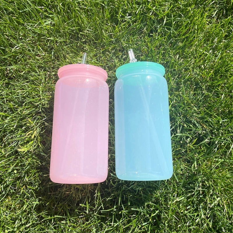 50 Pack USA Warehouse Macaron Colored Plastic Cup for Uv Dtf Wraps and Vinyl Same Shape As 16oz Glass Can