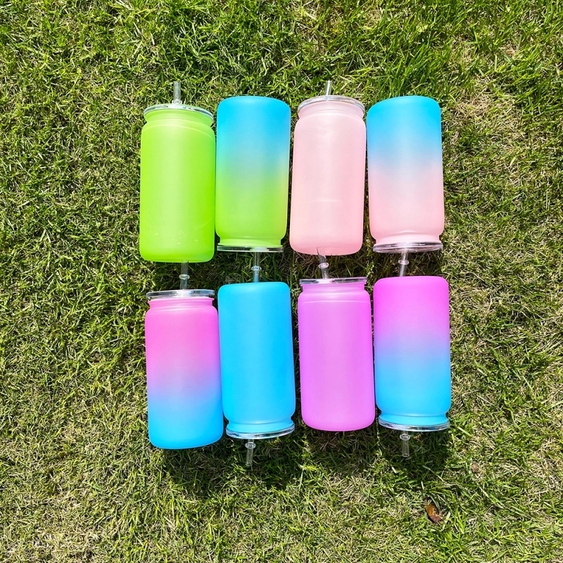 25 Pack USA Warehouse 16oz Matte Colors Acrylic Plastic Cans Same Size As Glass Cans