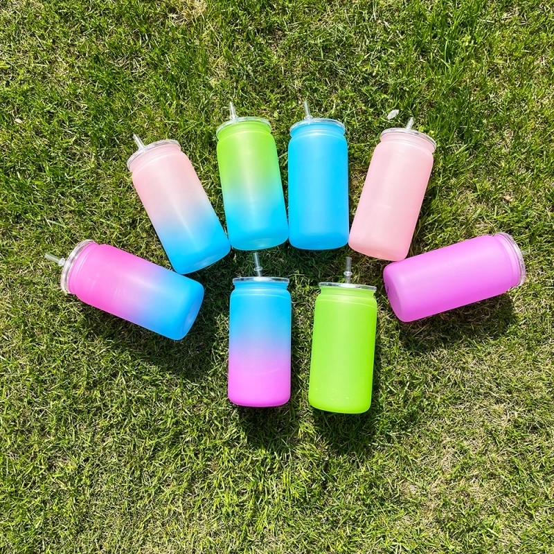 25 Pack USA Warehouse 16oz Matte Colors Acrylic Plastic Cans Same Size As Glass Cans