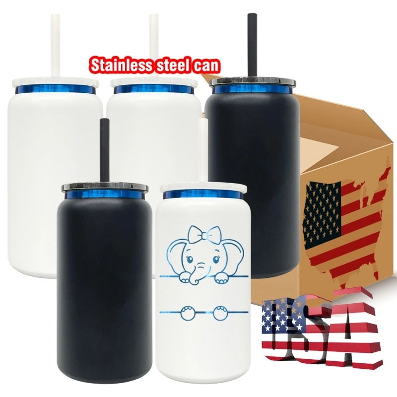 25 Pack USA Warehouse 16oz Blue Plated Vacuum Insulated Stainless Steel Can