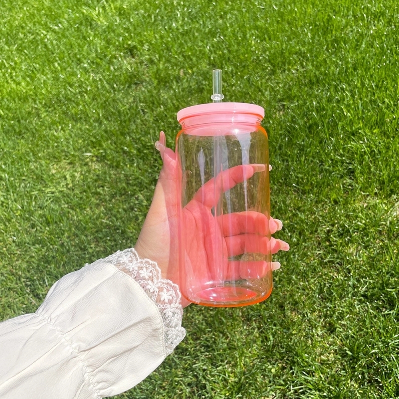 50 Pack USA Warehouse Jelly Plastic Cup for Uv Dtf Wraps Pretty Jelly Color Acrylic Can Same Shape As 16oz Glass Can