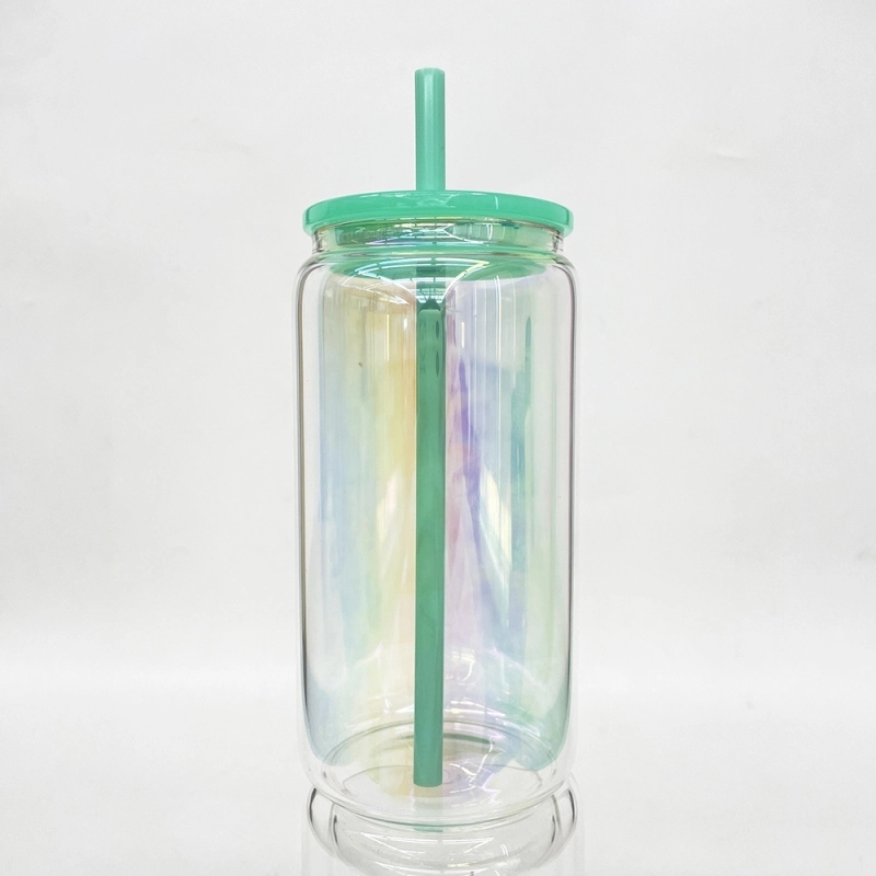 25 Pack USA Warehouse 16oz Rainbow Glass Can For Sublimation And UV DTF Wraps