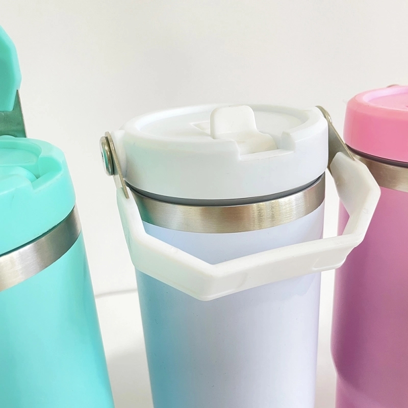 25 Pack USA Warehouse 30oz Stanley Style Matte White Color Only Flip Straw School SublimationTumbler for Kids