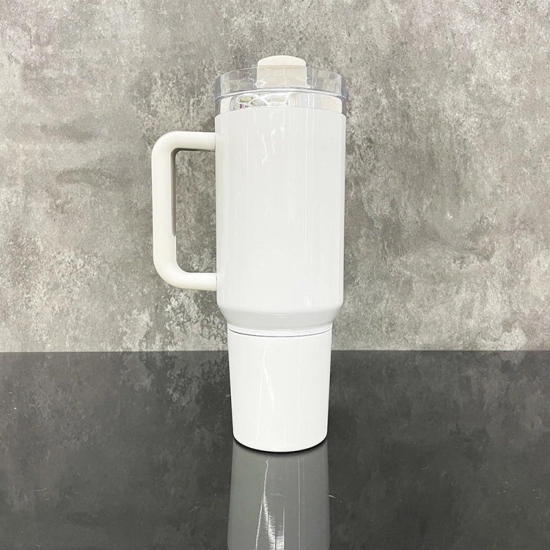 20 Pack USA Warehouse H2.0 40oz White Sublimation Quencher Tumbler With Storage Compartment