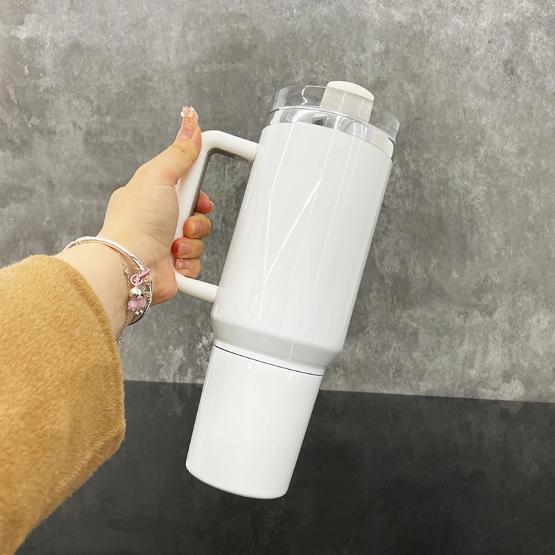 20 Pack USA Warehouse H2.0 40oz White Sublimation Quencher Tumbler With Storage Compartment