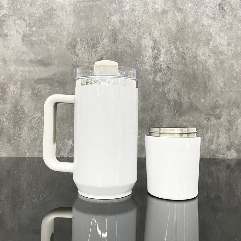 20 Pack USA Warehouse H2.0 40oz White Sublimation Quencher Tumbler With Storage Compartment
