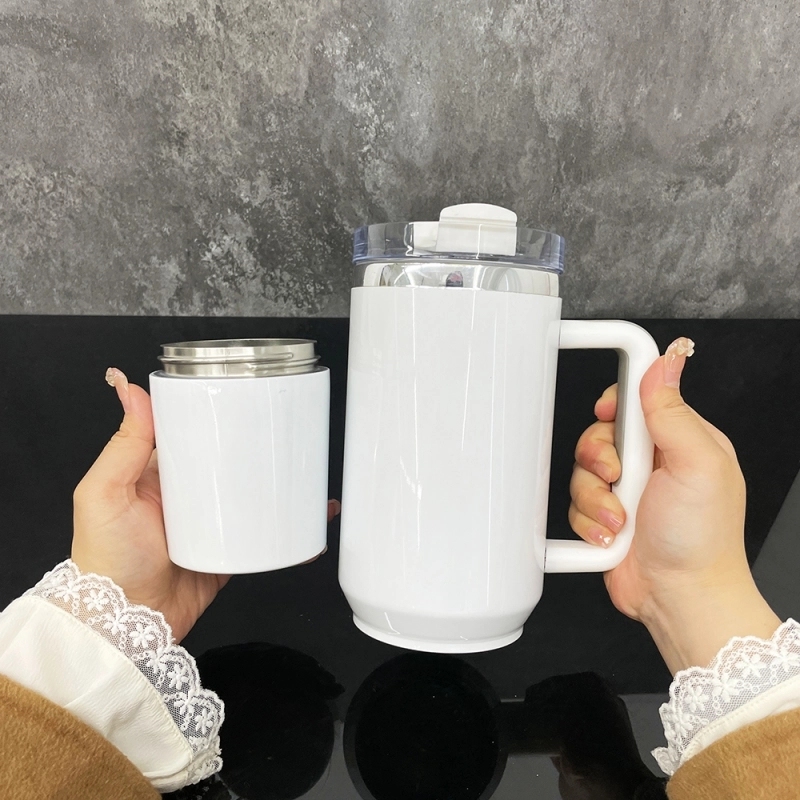20 Pack USA Warehouse H2.0 40oz White Sublimation Quencher Tumbler With Storage Compartment