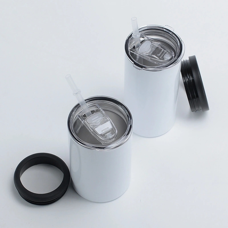50 Pack USA Warehouse 12oz blank sublimation Can Cooler with 2 lids fatty and skinny style for choose