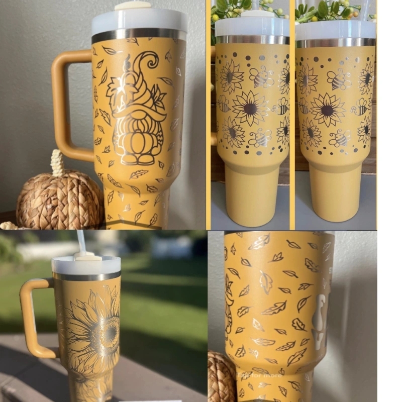 25 Pack USA Warehouse 40oz H2.0 Yarrow Color Powder Coated Quencher Tumblers for Laser Engraving