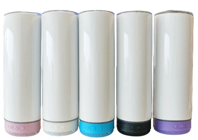 25 Pack USA Warehouse 20oz Blank Sublimation Straight Music Player Bluetooth Speaker Tumbler