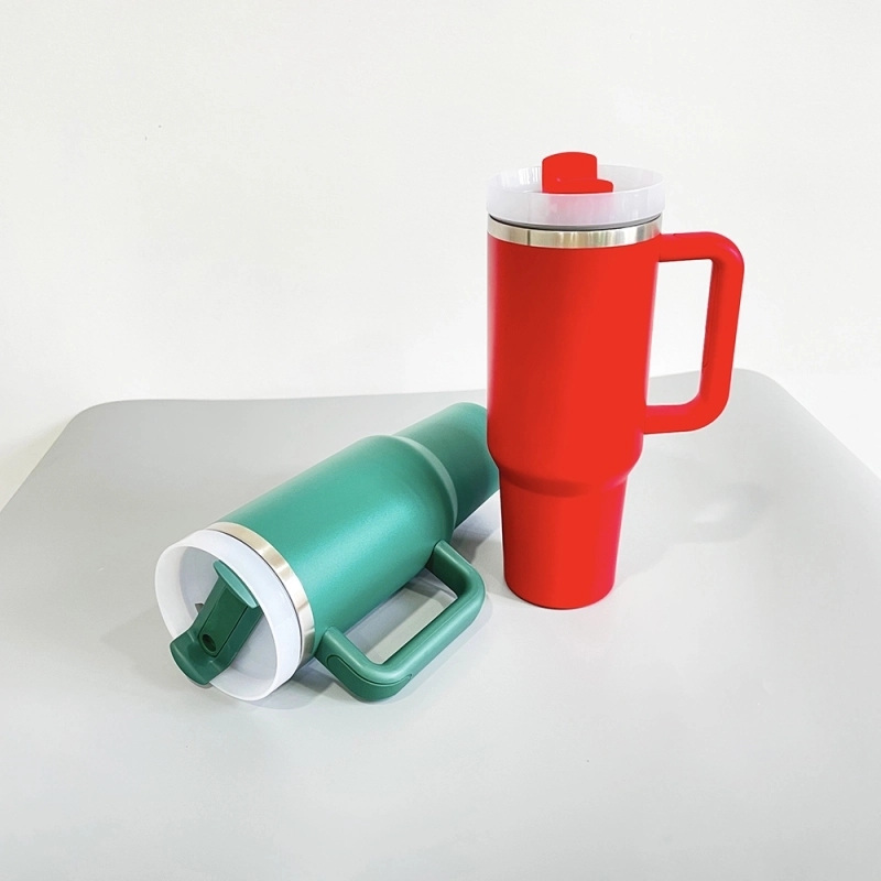 20 Pack USA Warehouse 40oz H2.0 Powder Coated Red&Green Christmas Colors Tumblers