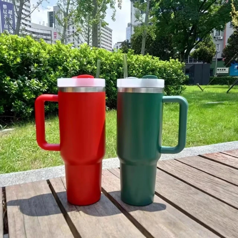 20 Pack USA Warehouse 40oz H2.0 Powder Coated Red&Green Christmas Colors Tumblers