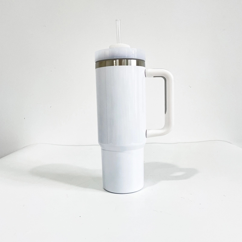 25 Pack USA Warehouse 30oz White Blank Sublimation Travel Mug With Handle for UV DTF Wraps