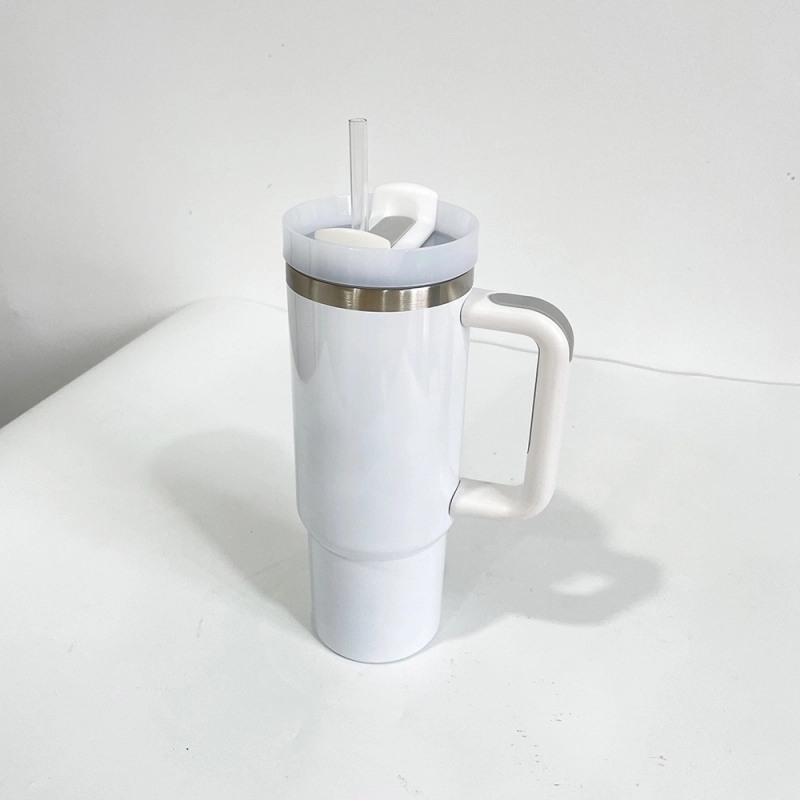 25 Pack USA Warehouse 30oz White Blank Sublimation Travel Mug With Handle for UV DTF Wraps