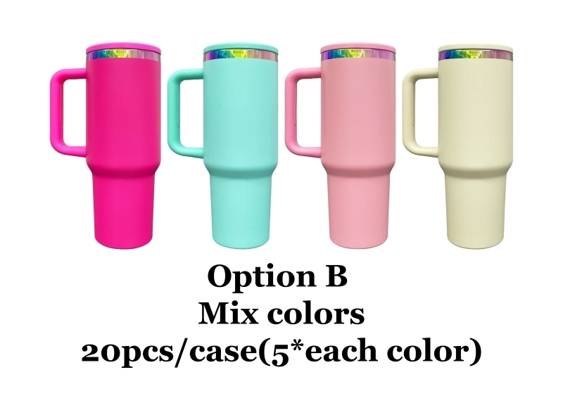 20 Pack USA Warehouse H2.0 40oz Rainbow Plated Tumblers with Leak Proof Lids Suitable For Laser Engraving Double Wall Stainless Steel Cups For Outdoor