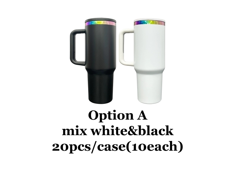 20 Pack USA Warehouse H2.0 40oz Rainbow Plated Tumblers with Leak Proof Lids Suitable For Laser Engraving Double Wall Stainless Steel Cups For Outdoor