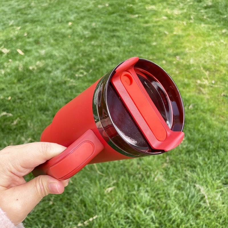20 Pack USA Warehouse Red H2.0 40oz Power Coated Mirror Black Plated Tumbler For Laser Engraving