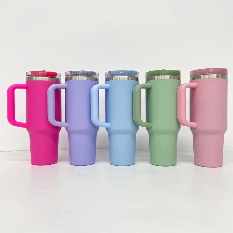 20 Pack USA Warehouse H3.0 40oz Leak Proof Lids Tumblers New Protour Style with Removable Nozzle Cover Matt Macaron Color Sublimation Tumblers