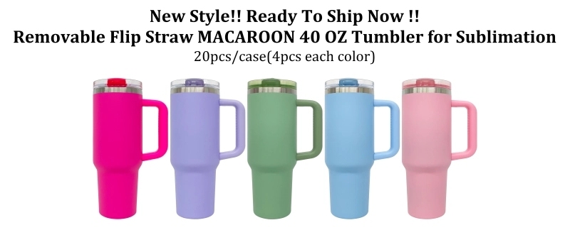 20 Pack USA Warehouse H3.0 40oz Leak Proof Lids Tumblers New Protour Style with Removable Nozzle Cover Matt Macaron Color Sublimation Tumblers