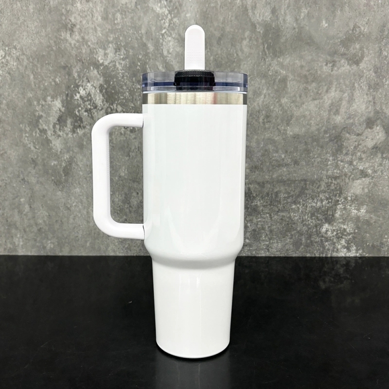20 Pack USA Warehouse H3.0 40oz Leak Proof Lids Tumblers New Protour Style with Removable Nozzle Cover Glossy White Sublimation Tumblers