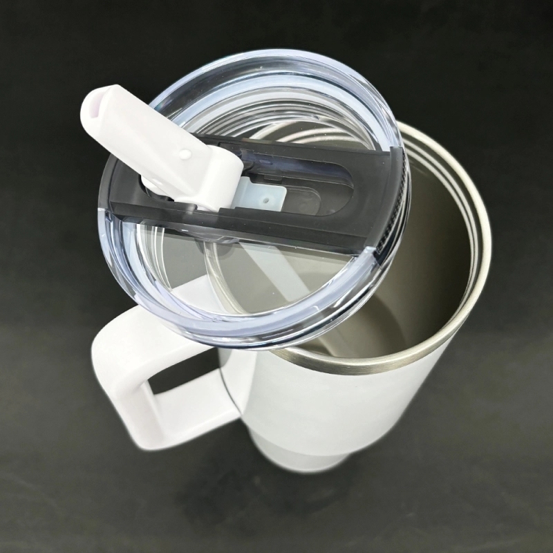 20 Pack USA Warehouse H3.0 40oz Leak Proof Lids Tumblers New Protour Style with Removable Nozzle Cover Glossy White Sublimation Tumblers