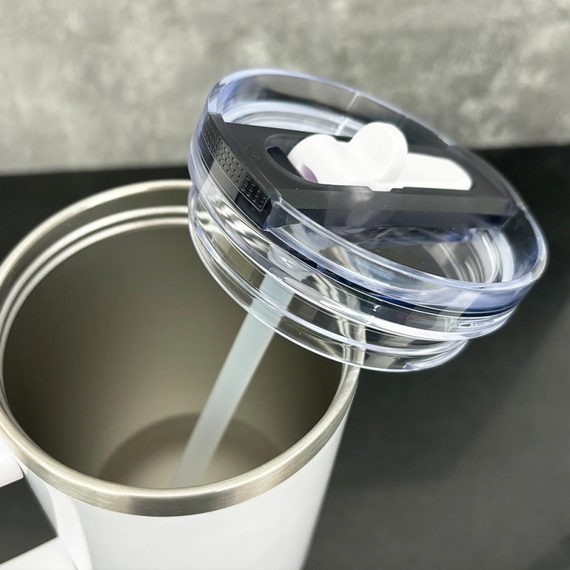 20 Pack USA Warehouse H3.0 40oz Leak Proof Lids Tumblers New Protour Style with Removable Nozzle Cover Glossy White Sublimation Tumblers