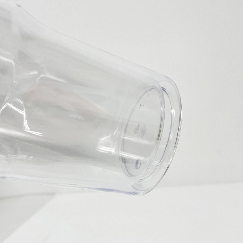 20 Pack USA Warehouse Glitter 40oz Clear Acrylic Snow Globe Cups Plastic Double Wall Tumbler with Pre Drilled Hole and Plug for UV DTF Transfer Wrap