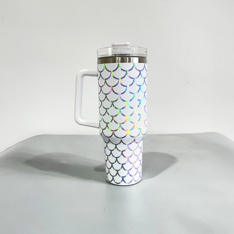 25Pack China Warehouse Mix Color H1.0 40oz Holographic Mermaid Stainless Steel Tumbler Sold By Case