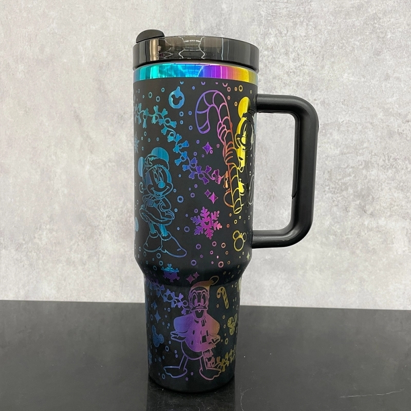 20 Pack China Warehouse 40oz Rainbow Plated Tumblers with Full Cups Laser Engraving Lovely Disney Design