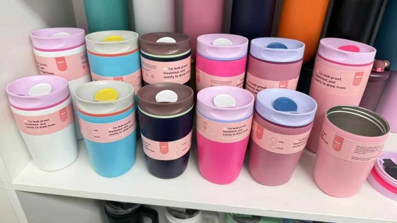 25 Pack China Warehouse 12oz/20oz Owala Style Powder Coated Coffee Mugs