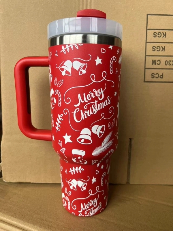 20 Pack China Warehouse H2.0 40oz with 5D Print Tumblers for Christmas Green and Red Color Mix Style for Xmas