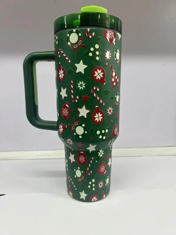 20 Pack China Warehouse H2.0 40oz with 5D Print Tumblers for Christmas Green and Red Color Mix Style for Xmas