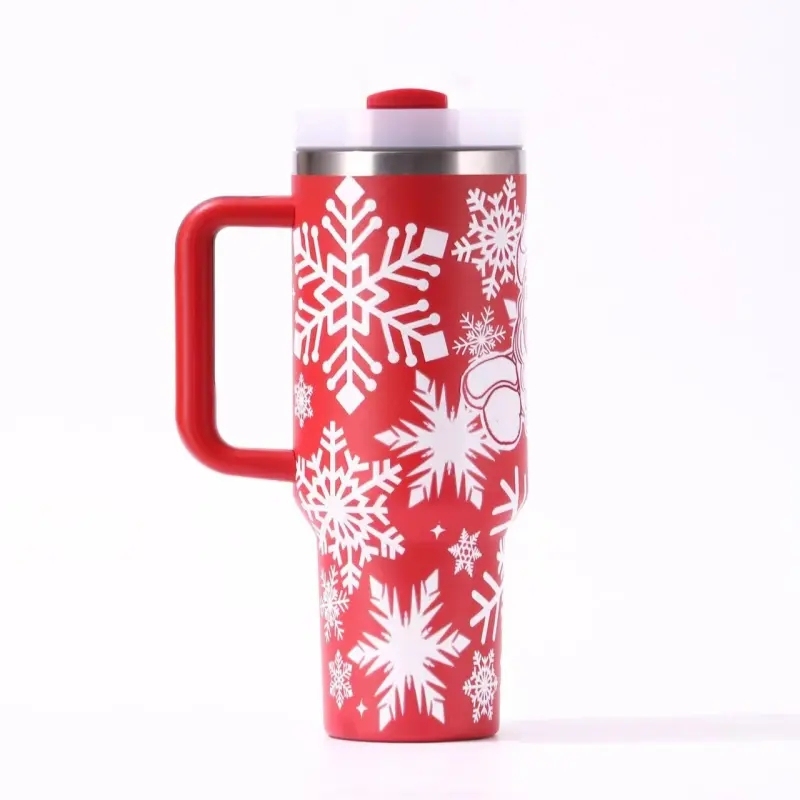 20 Pack China Warehouse H2.0 40oz with 5D Print Tumblers for Christmas Green and Red Color Mix Style for Xmas