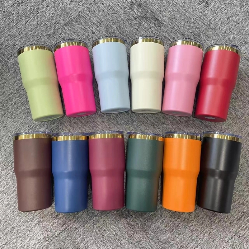 24 Pack USA Warehouse Mirror Gold Plated 20oz Coffee Travel Mug with Leak Proof Slide Lids for Laser Engraving