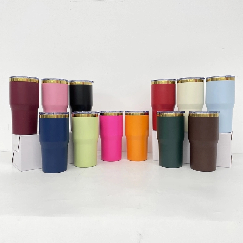 24 Pack USA Warehouse Mirror Gold Plated 20oz Coffee Travel Mug with Leak Proof Slide Lids for Laser Engraving