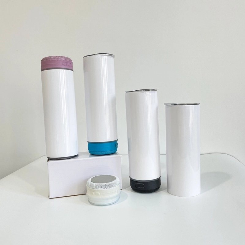 25 Pack USA Warehouse Blank Sublimation Glow In Dark 20oz Speaker Tumbler With Lid And Straw